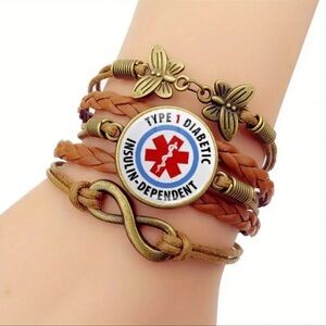 Diabetic Warning Bracelet, NWT, Boho style